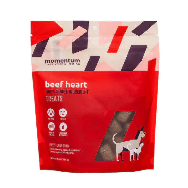 Momentum Freeze-Dried Beef Heart Treats for Dogs & Cats